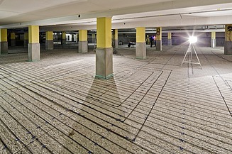 Foto von kathodischem Korrosionsschutz in einer Tiefgarage 